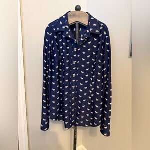 Jude Connally Jack Russell Terrier Button Up Hadley Blouse